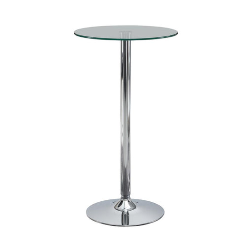 Abiline Glass Top Round Bar Table Chrome - Orbit Furniture (Richmond,BC)