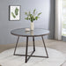 Jillian Round Dining Table with Tempered Mirror Top Black Nickel - Orbit Furniture (Richmond,BC)