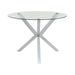 Vance Glass Top Dining Table with X-cross Base Chrome - Orbit Furniture (Richmond,BC)