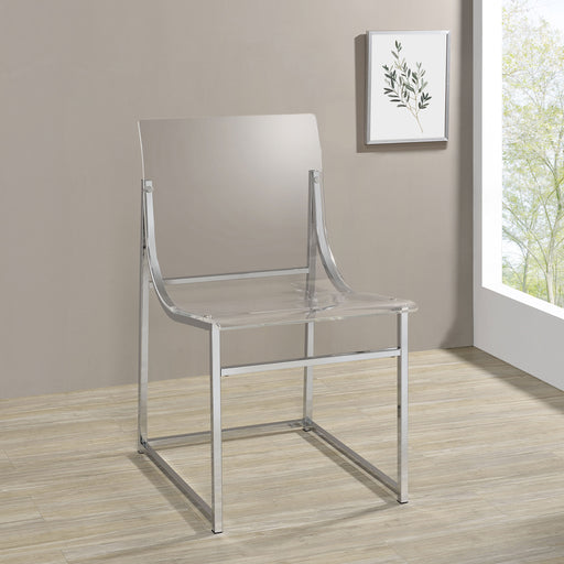 Adino Acrylic Dining Side Chair Clear and Chrome - Orbit Furniture (Richmond,BC)