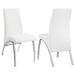 Bishop Upholstered Side Chairs White and Chrome (Set of 2) - Orbit Furniture (Richmond,BC)