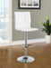 Ashbury Upholstered Adjustable Bar Stools White and Chrome (Set of 2) - Orbit Furniture (Richmond,BC)