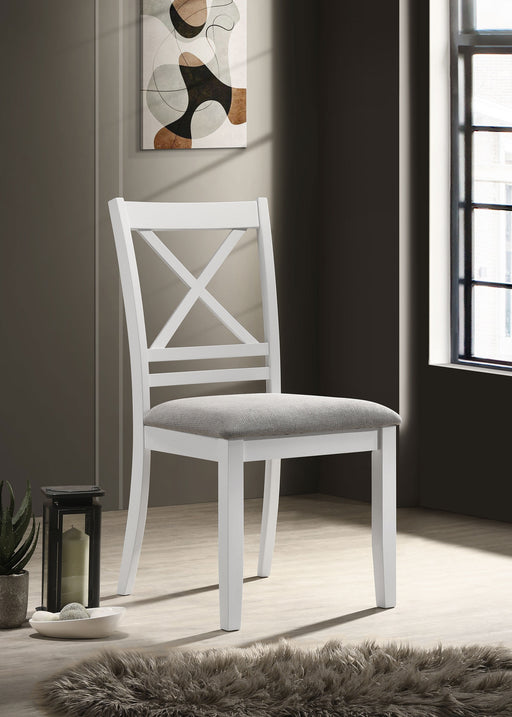 Hollis Cross Back Wood Dining Side Chair White - Orbit Furniture (Richmond,BC)