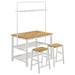 Edgeworth 3-piece Kitchen Island Counter Table Set White - Orbit Furniture (Richmond,BC)