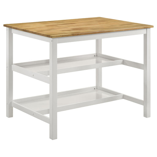 Edgeworth Kitchen Island Counter Table Brown and White - Orbit Furniture (Richmond,BC)