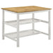 Edgeworth Kitchen Island Counter Table Brown and White - Orbit Furniture (Richmond,BC)