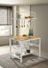 Hollis Kitchen Island Counter Height Table with Pot Rack Brown and White - Orbit Furniture (Richmond,BC)