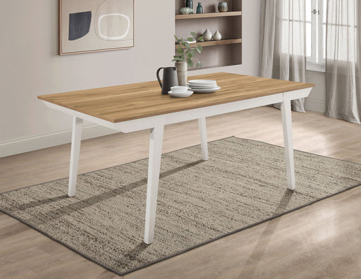 Anwar Rectangular Wood Dining Table Natural Acacia and Off White - Orbit Furniture (Richmond,BC)