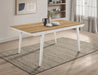 Anwar Rectangular Wood Dining Table Natural Acacia and Off White - Orbit Furniture (Richmond,BC)