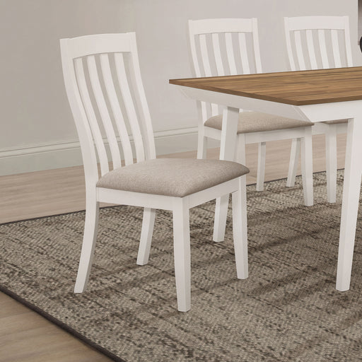 Anwar Vertical Slat Back Dining Side Chair Off White - Orbit Furniture (Richmond,BC)