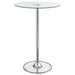 Thea LED Bar Table Chrome and Clear - Orbit Furniture (Richmond,BC)