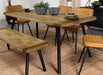 Maverick Rectangular Tapered Legs Dining Table Natural Mango and Black - Orbit Furniture (Richmond,BC)