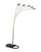 Kayd 5-light Floor Lamp with Curvy Dome Shades Chrome and Black - Orbit Furniture (Richmond,BC)