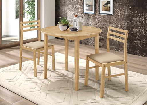 Bucknell 3-piece Dining Set with Drop Leaf Natural and Tan - Orbit Furniture (Richmond,BC)