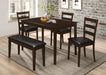 Guillen 5-piece Dining Set with Bench Cappuccino and Dark Brown - Orbit Furniture (Richmond,BC)