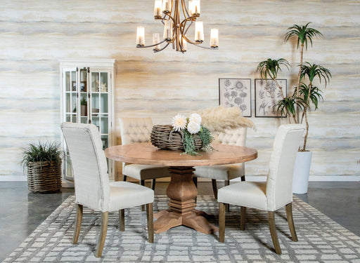 Florence 5-piece Round Dining Table Set Rustic Honey - Orbit Furniture (Richmond,BC)