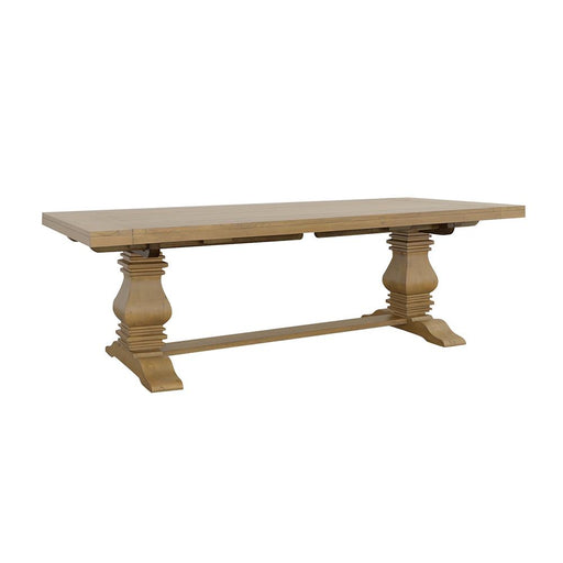 Florence Double Pedestal Dining Table Rustic Smoke - Orbit Furniture (Richmond,BC)