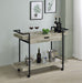 Ventura 2-tier Bar Cart with Storage Drawer Grey Driftwood - Orbit Furniture (Richmond,BC)