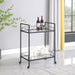 Curltis Serving Cart with Glass Shelves Clear and Black - Orbit Furniture (Richmond,BC)