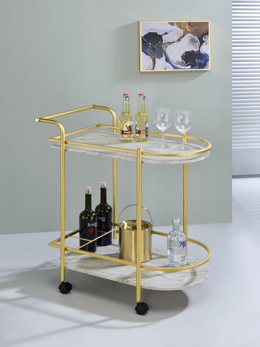 Desiree 2-tier Bar Cart with Casters Black - Orbit Furniture (Richmond,BC)