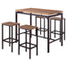Santana 5-piece Pub Height Bar Table Set Weathered Chestnut and Black - Orbit Furniture (Richmond,BC)