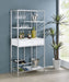 Figueroa 5-shelf Wine Cabinet with Storage Drawer White High Gloss and Chrome - Orbit Furniture (Richmond,BC)