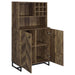 Mendoza 2-door Wine Cabinet Rustic Oak Herringbone and Gunmetal - Orbit Furniture (Richmond,BC)