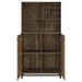 Mendoza 2-door Wine Cabinet Rustic Oak Herringbone and Gunmetal - Orbit Furniture (Richmond,BC)