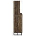 Mendoza 2-door Wine Cabinet Rustic Oak Herringbone and Gunmetal - Orbit Furniture (Richmond,BC)