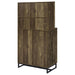 Mendoza 2-door Wine Cabinet Rustic Oak Herringbone and Gunmetal - Orbit Furniture (Richmond,BC)