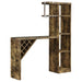 Belvedere 5-shelf Bar Table Storage Antique Nutmeg - Orbit Furniture (Richmond,BC)