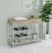 Melrose 2-shelf Wine Cabinet with 2 Drawers Gray Washed Oak and Chrome - Orbit Furniture (Richmond,BC)