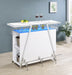 Araceli Home Bar Wine Cabinet White High Gloss and Chrome - Orbit Furniture (Richmond,BC)