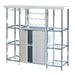 Gallimore 2-door Bar Cabinet with Glass Shelf High Glossy White and Chrome - Orbit Furniture (Richmond,BC)