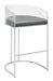 Thermosolis Acrylic Back Bar Stools Grey and Chrome (Set of 2) - Orbit Furniture (Richmond,BC)