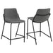 Earnest Solid Back Upholstered Counter Height Stools Grey and Black (Set of 2) - Orbit Furniture (Richmond,BC)