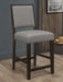 Bedford Upholstered Open Back Counter Height Stools with Footrest (Set of 2) Grey and Espresso - Orbit Furniture (Richmond,BC)