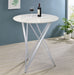 Bexter Faux Marble Round Top Bar Table White and Chrome - Orbit Furniture (Richmond,BC)