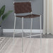 Adelaide Upholstered Bar Stool with Open Back Brown and Chrome - Orbit Furniture (Richmond,BC)