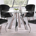 Alaia Round Glass Top Dining Table Clear and Chrome - Orbit Furniture (Richmond,BC)