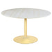 Kella Round Marble Top Dining Table White and Gold - Orbit Furniture (Richmond,BC)