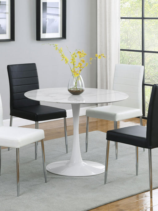 Arkell 40-inch Round Pedestal Dining Table White - Orbit Furniture (Richmond,BC)