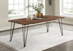 Neve Live-edge Dining Table with Hairpin Legs Sheesham Grey and Gunmetal - Orbit Furniture (Richmond,BC)