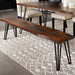 Neve Live-edge Dining Bench with Hairpin Legs Sheesham Grey and Gunmetal - Orbit Furniture (Richmond,BC)