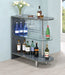 Adolfo 3-tier Bar Table Glossy Grey and Clear - Orbit Furniture (Richmond,BC)