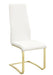 Montclair Side Chairs White and Rustic Brass (Set of 4) - Orbit Furniture (Richmond,BC)