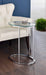 Kyle Oval Snack Table Chrome and Clear - Orbit Furniture (Richmond,BC)