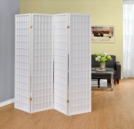Roberto 4-panel Folding Screen White - Orbit Furniture (Richmond,BC)
