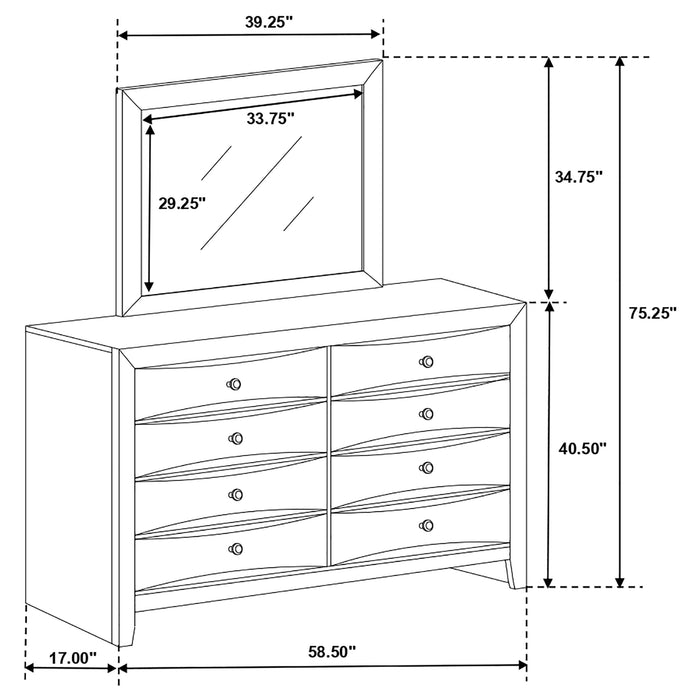 Briana Dresser With Mirror - Orbit Furniture (Richmond,BC)
