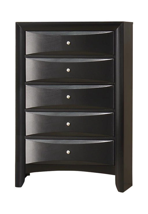Briana Rectangular 5-drawer Chest Black - Orbit Furniture (Richmond,BC)